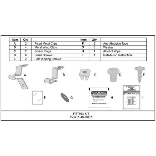 Genuine Toyota Bonnet Protector Fitting Kit For PZQ1548050 